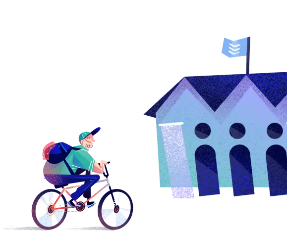 Student reviewing transcript results